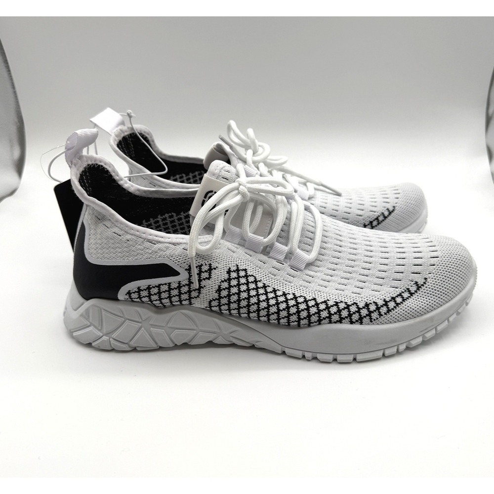Ecko Unltd Mens White Black Athletic Knit‎ Running Sneakers Shoes Size 13 NWOB